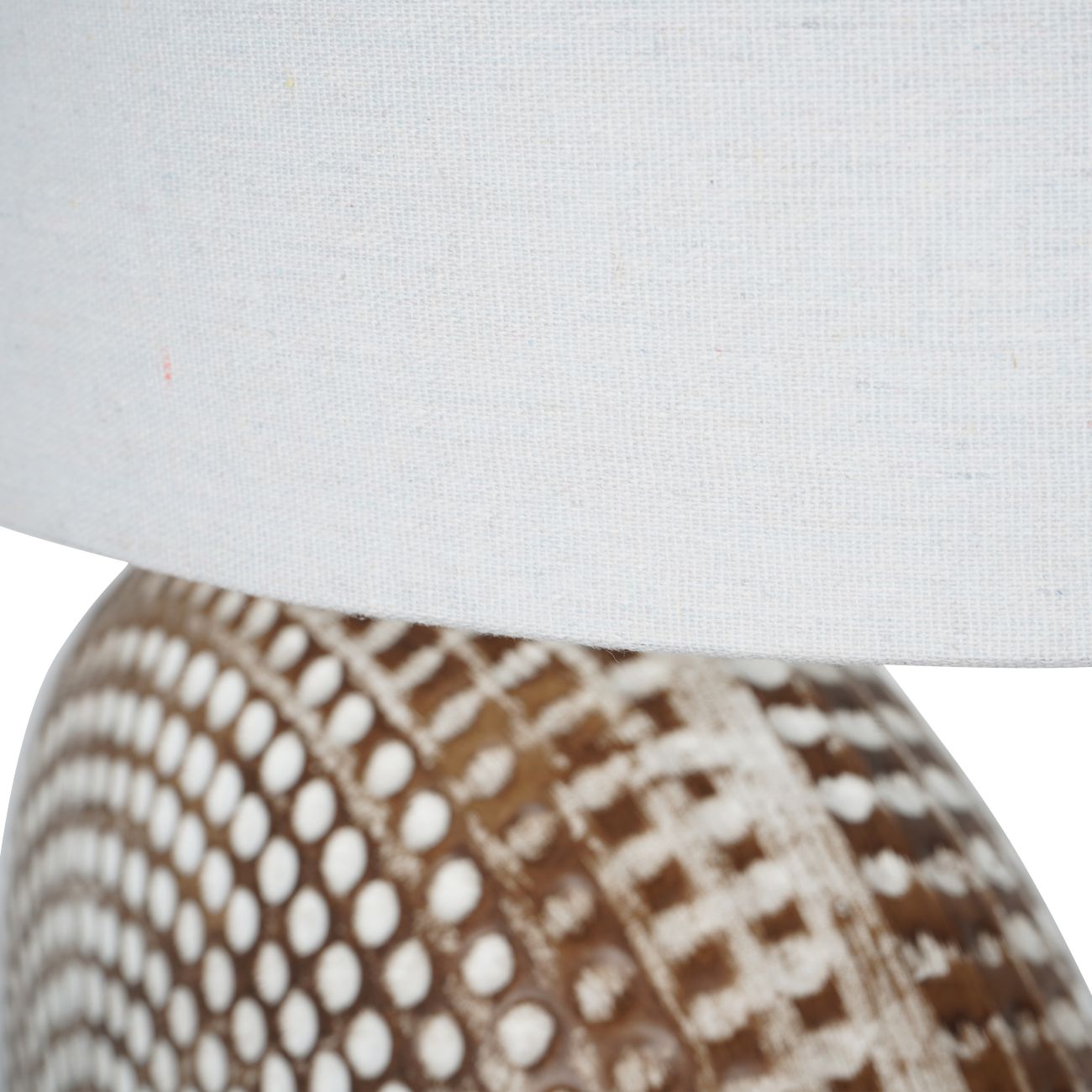 Chariot Round Ceramic Lamp with Ivory Oval Drum Shade Large